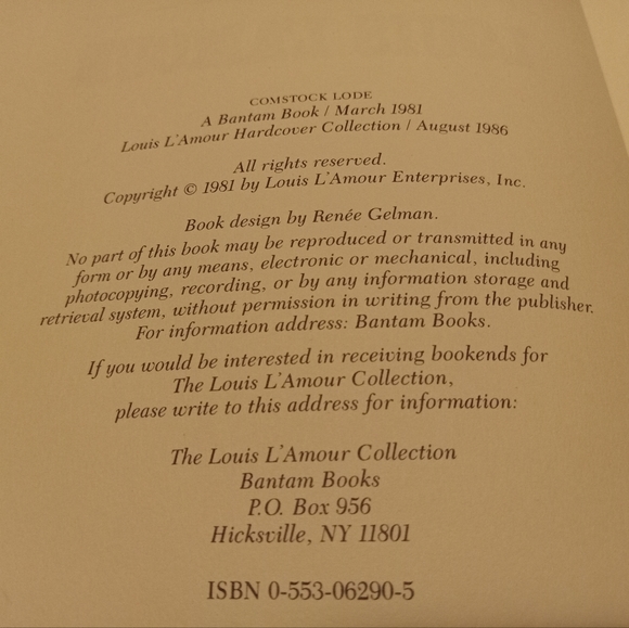 1986 Faux Leather Hardcover Comstock Lode by: Louis L'Amour - Picture 11 of 16